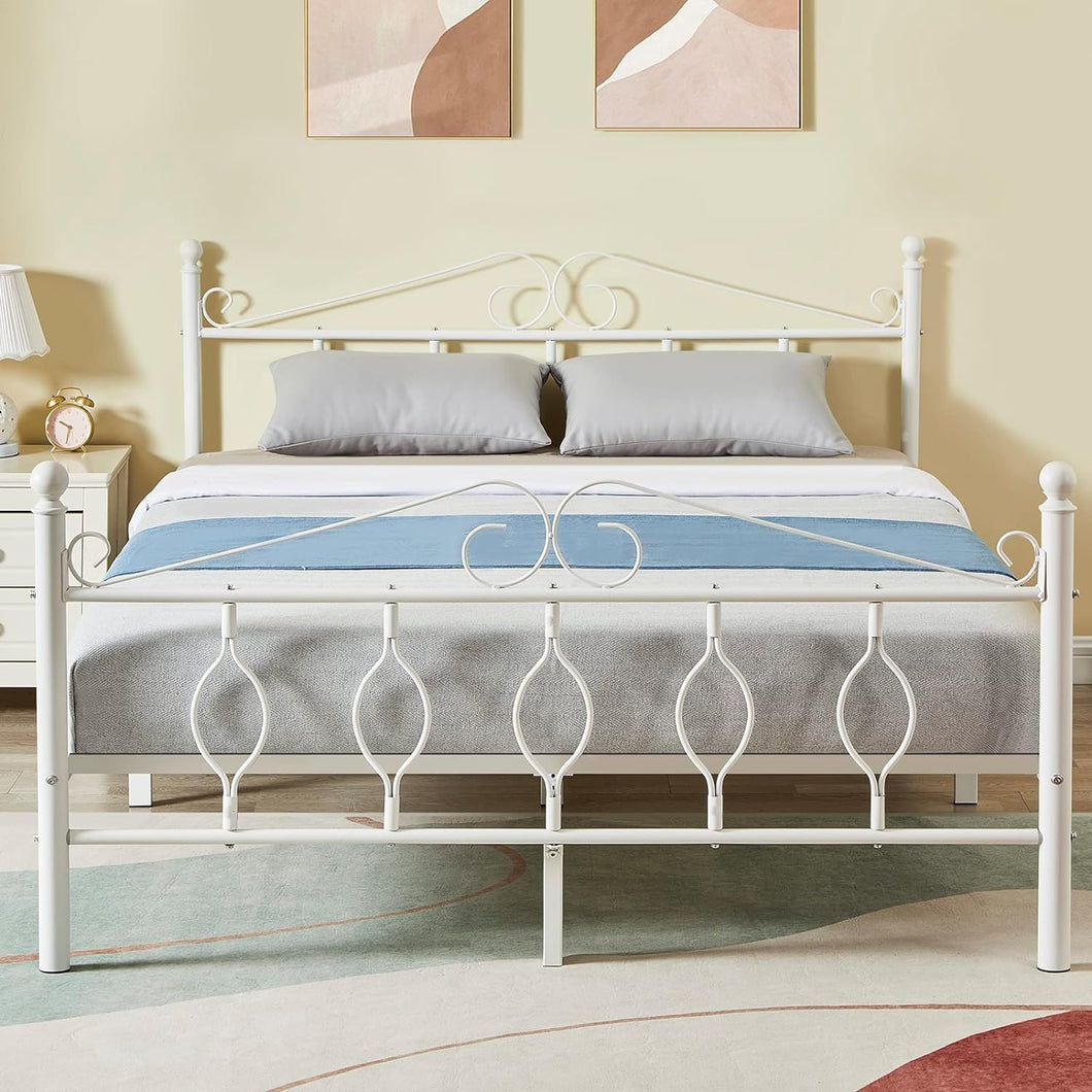 GreenForest Queen 12” White Platform Bed Frame with Headboard and Footboard