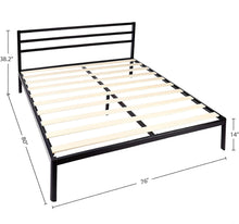 Load image into Gallery viewer, Amazon Basics King 14” Industrial Metal Bed Frame with Headboard
