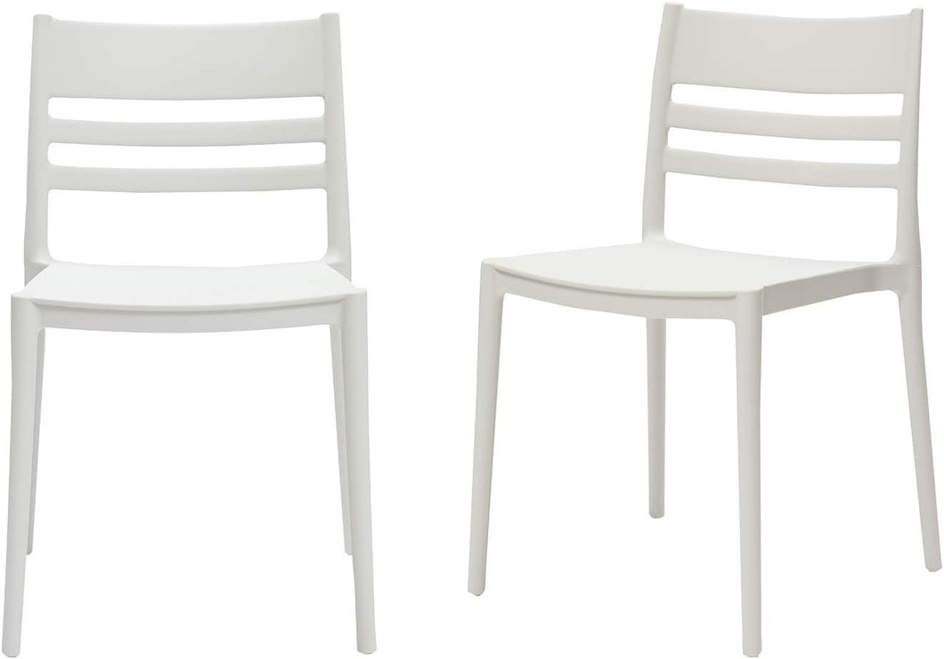 Amazon Basics | Armless Slot-Back Dining Chairs - Set of 2 (Warehouse Item)