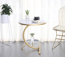 Load image into Gallery viewer, Decor &amp; More Faux Marble Round Side Table (Split Warehouse)
